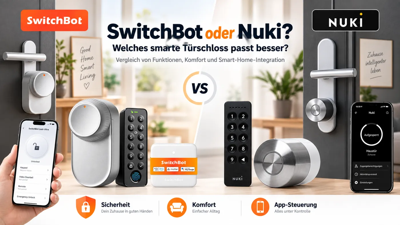 SwitchBot Lock Ultra und Nuki Smart Lock Pro im Vergleich – smarte Türschlösser mit Keypad, App und Matter
