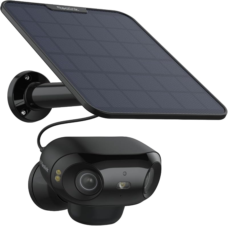 Reolink Argus 4 Pro Überwachungskamera ohne Abo mit Solarpanel, 4K-Auflösung und lokaler Speicherung auf microSD-Karte