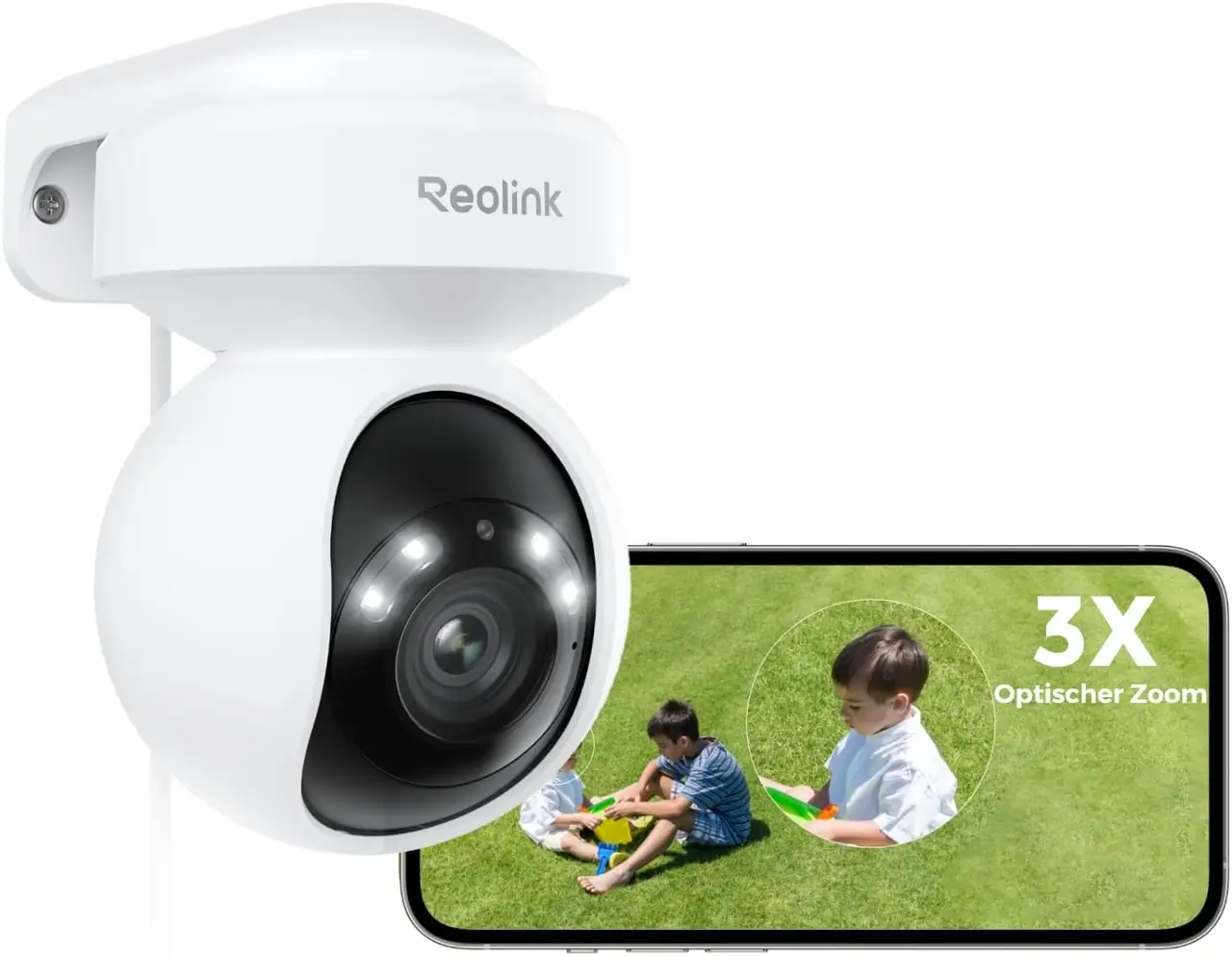 Reolink E1 Outdoor Pro 4MP QHD WLAN Pan/Tilt Außenkamera mit Farb-Nachtsicht und Zwei-Wege-Audio – beste Reolink Preis-Leistungs-Kamera 2026 unter 100 Euro