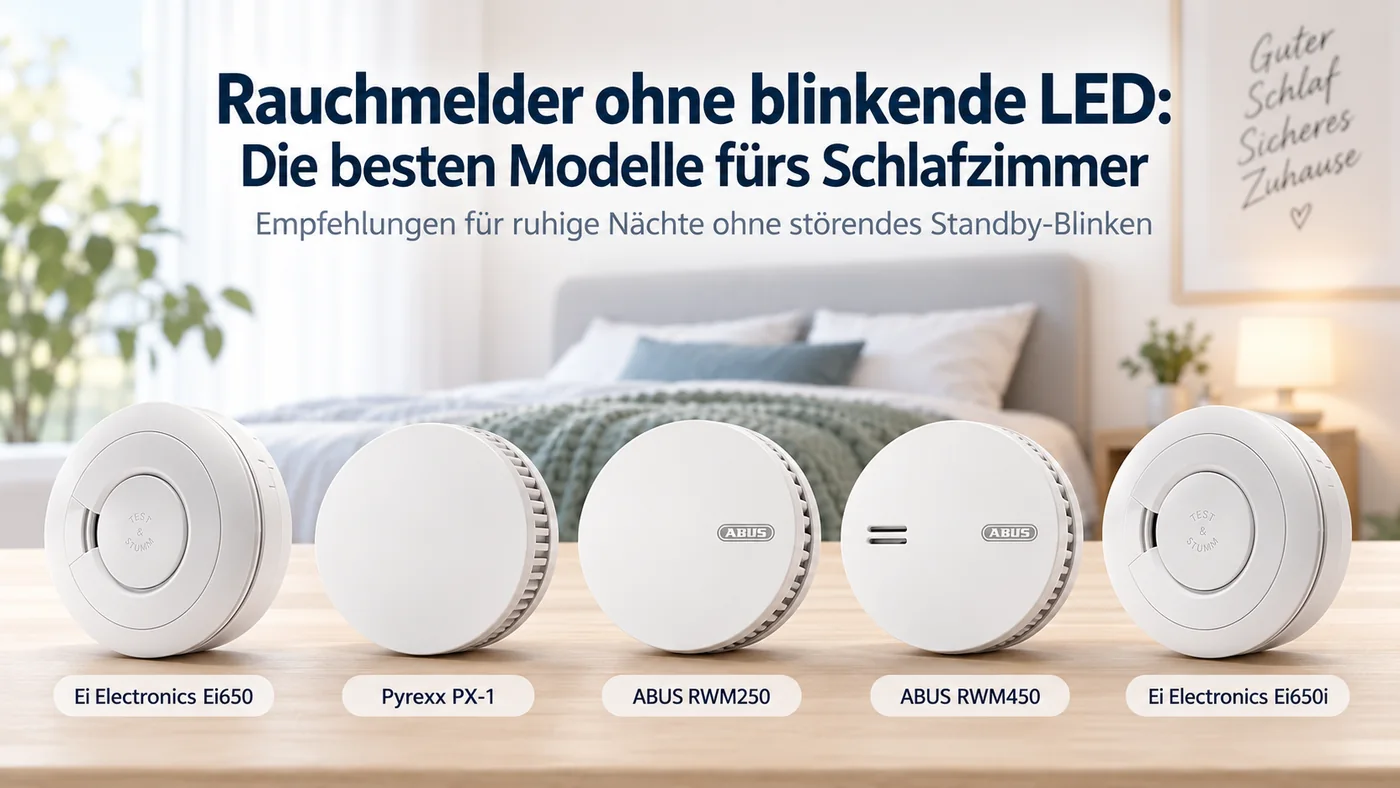 Fünf Rauchmelder ohne blinkende LED fürs Schlafzimmer mit langlebiger Batterie im Vergleich