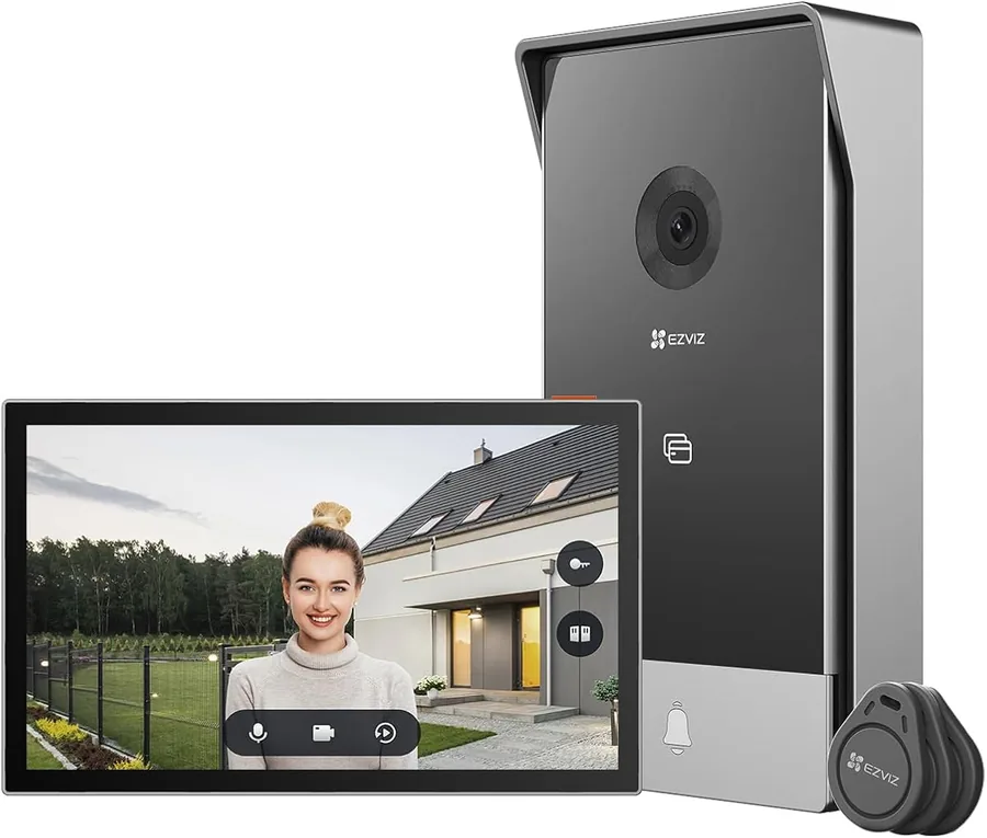 EZVIZ CP7 2K Video-Türsprechanlage mit Außenstation, 7-Zoll-Touchmonitor und RFID-Karte