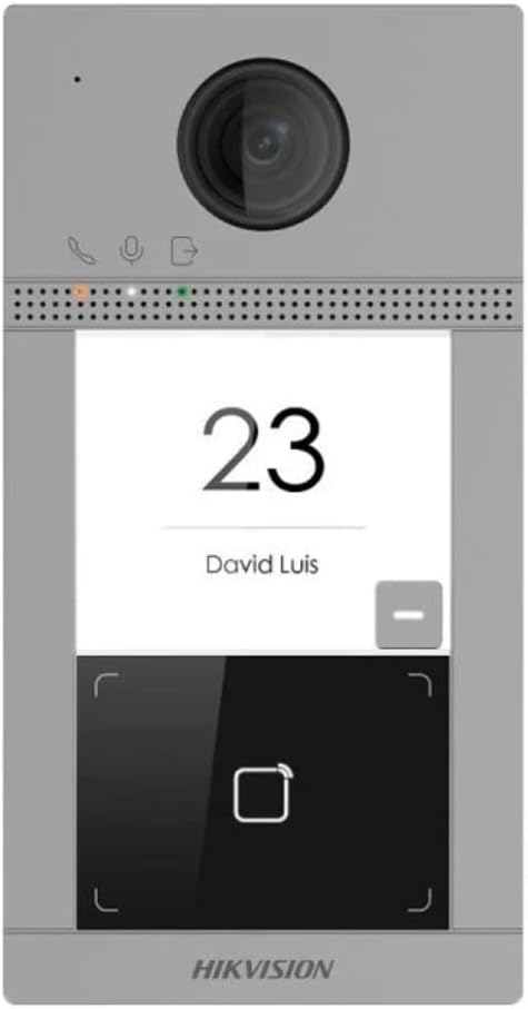 Hikvision DS-KIS604-S IP-Video-Türsprechanlage Außenstation mit Kamera, Namensschild-Display und RFID-Kartenleser