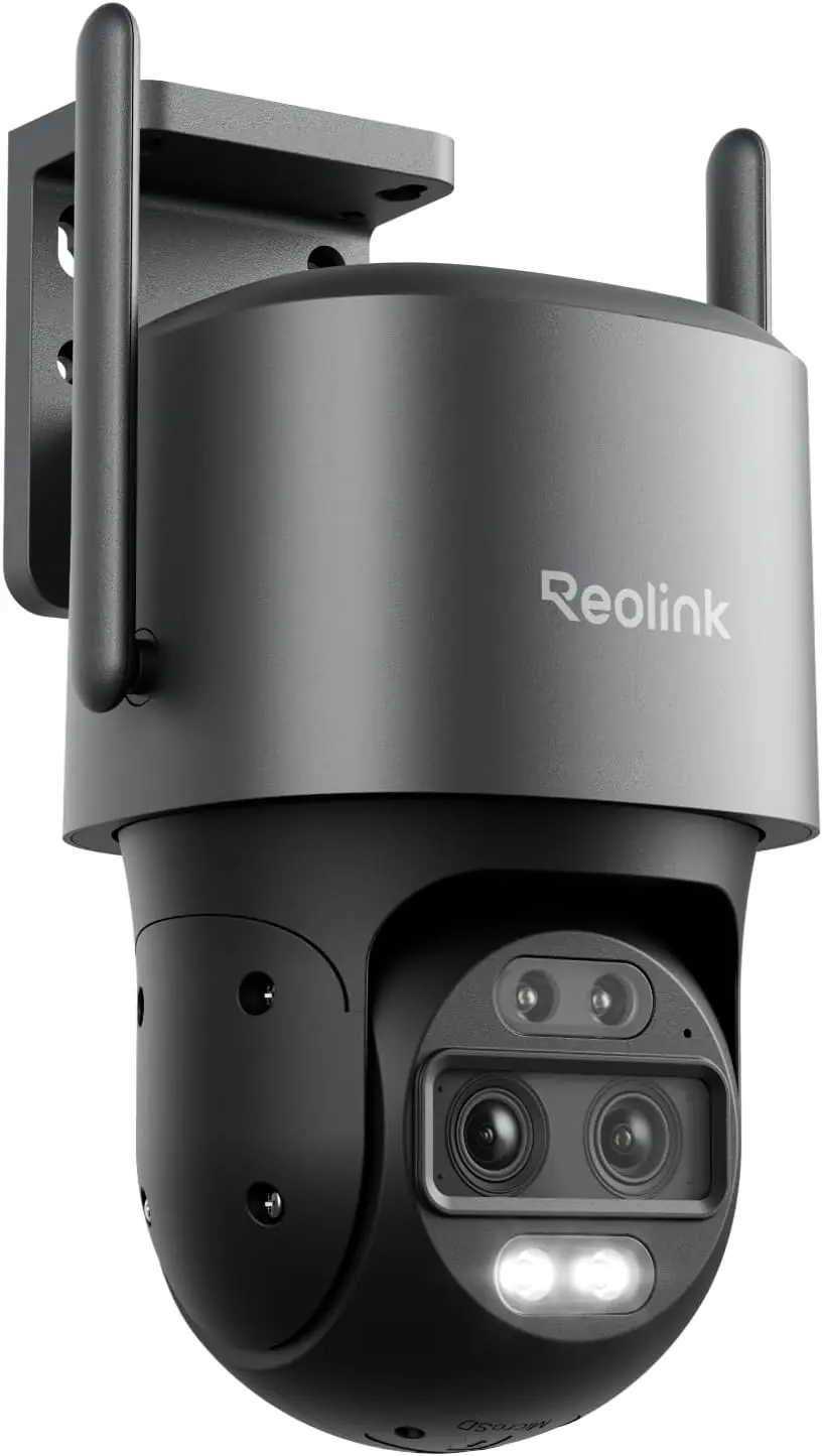 Reolink TrackMix PoE Dual-Lens PTZ Außenkamera mit 4K Weitwinkel plus Tele-Zoom-Objektiv, Auto-Tracking-Zoom, KI-Erkennung und PoE-Anschluss – beste Reolink Kamera mit Auto-Tracking 2026