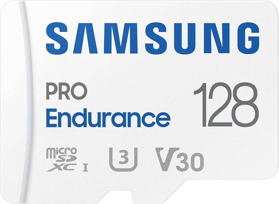 Samsung PRO Endurance microSD-Karte 128 GB mit SD-Adapter für Videoüberwachungssysteme und Dashcams
