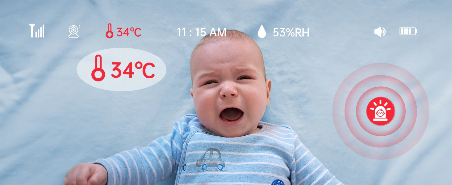 ieGeek Baby 5 Temperaturalarm bei zu hoher Raumtemperatur und Schreierkennung