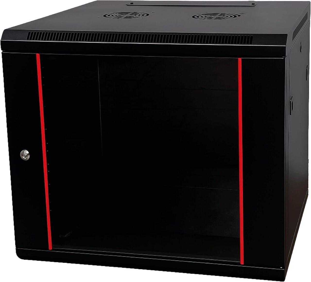 19 Zoll Wand-Netzwerkschrank mit Glastür für Videoüberwachung, NVR und PoE-Switch