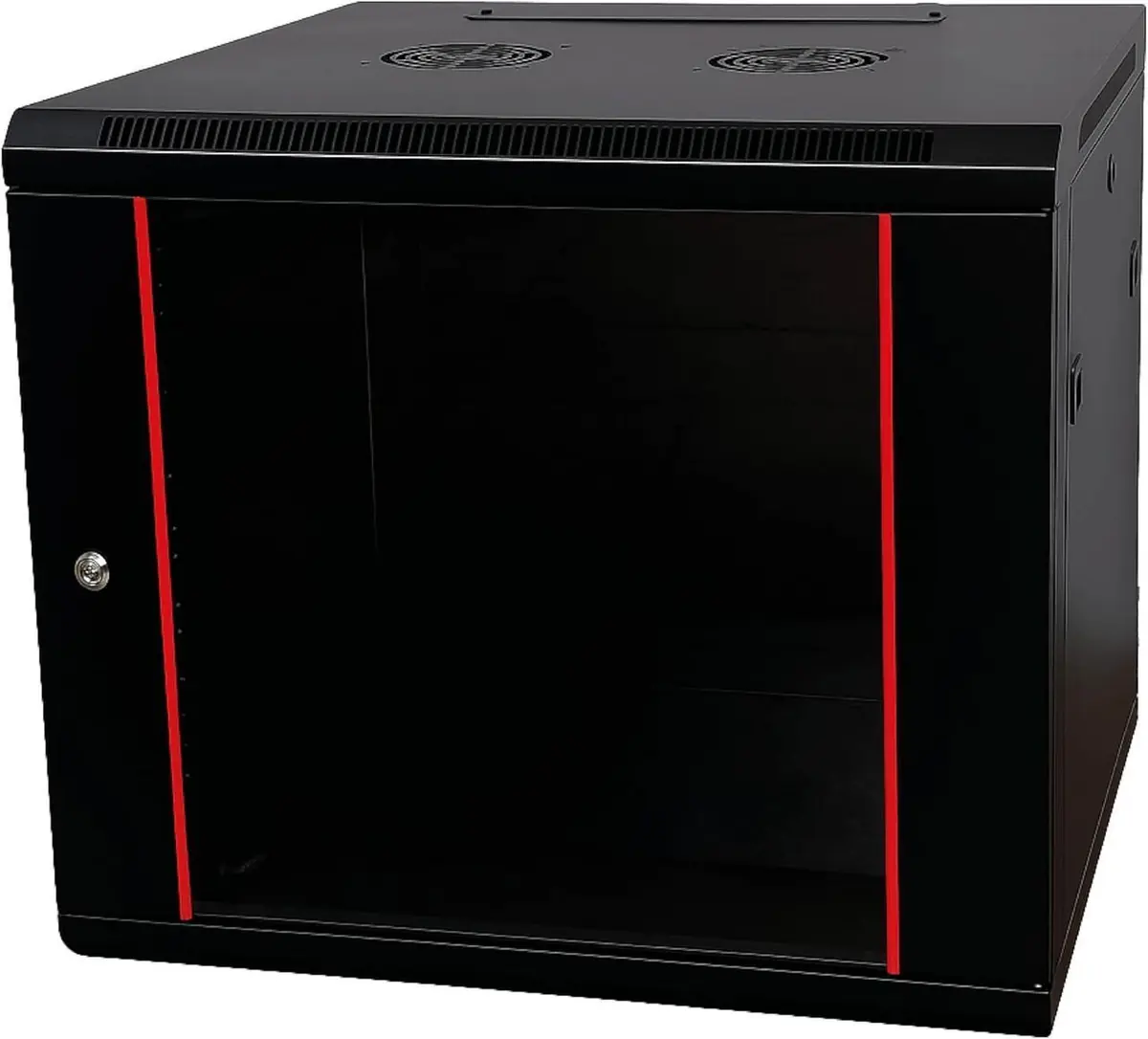 19 Zoll Wand-Netzwerkschrank mit Glastür für Videoüberwachung, NVR und PoE-Switch