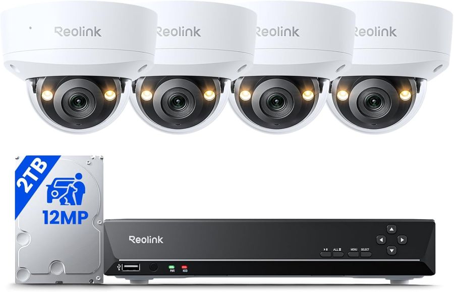 Reolink 12MP PoE Überwachungskamera Set mit IK10 vandalensicheren Außenkameras und NVR