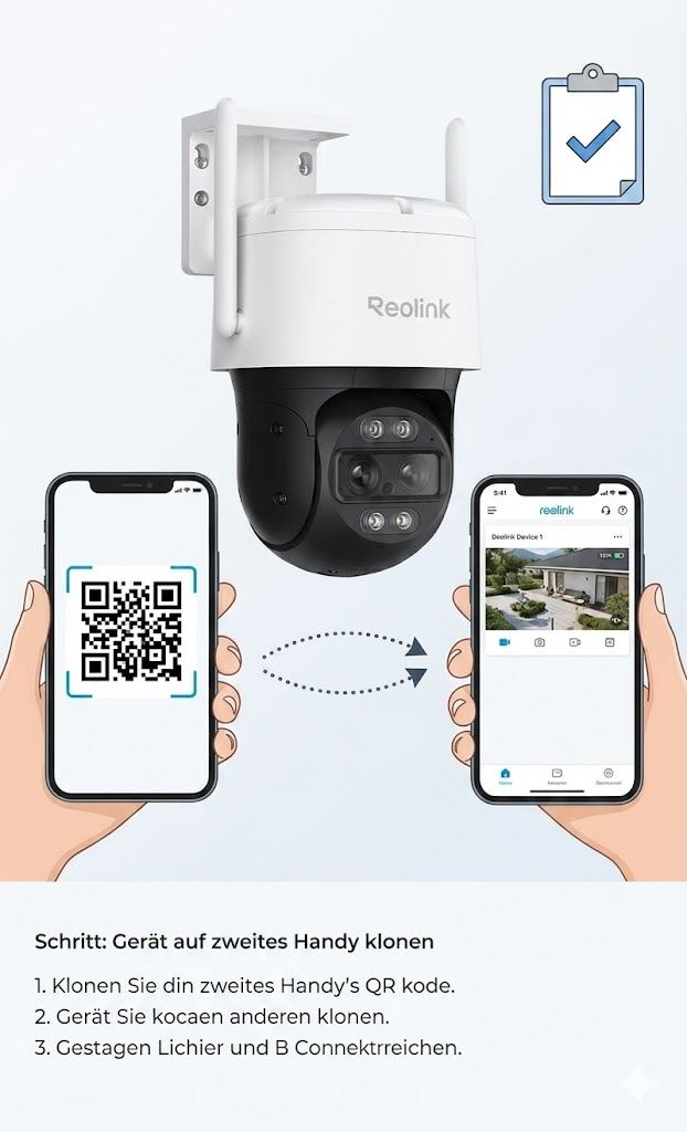Reolink Kameras auf zwei Handys steuern – Anleitung in 4 Schritten per QR-Code